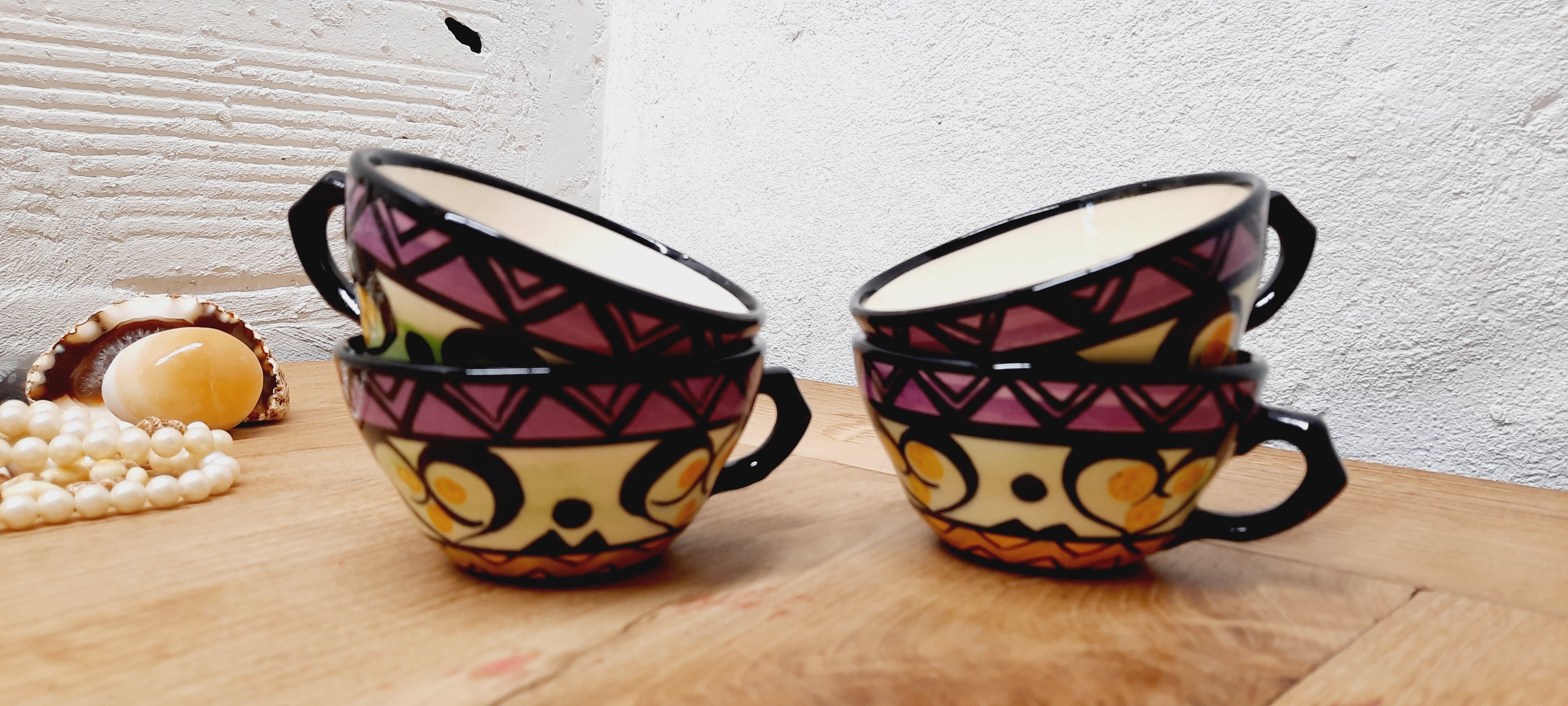 Lot 4 ceramic cups Saint Jean