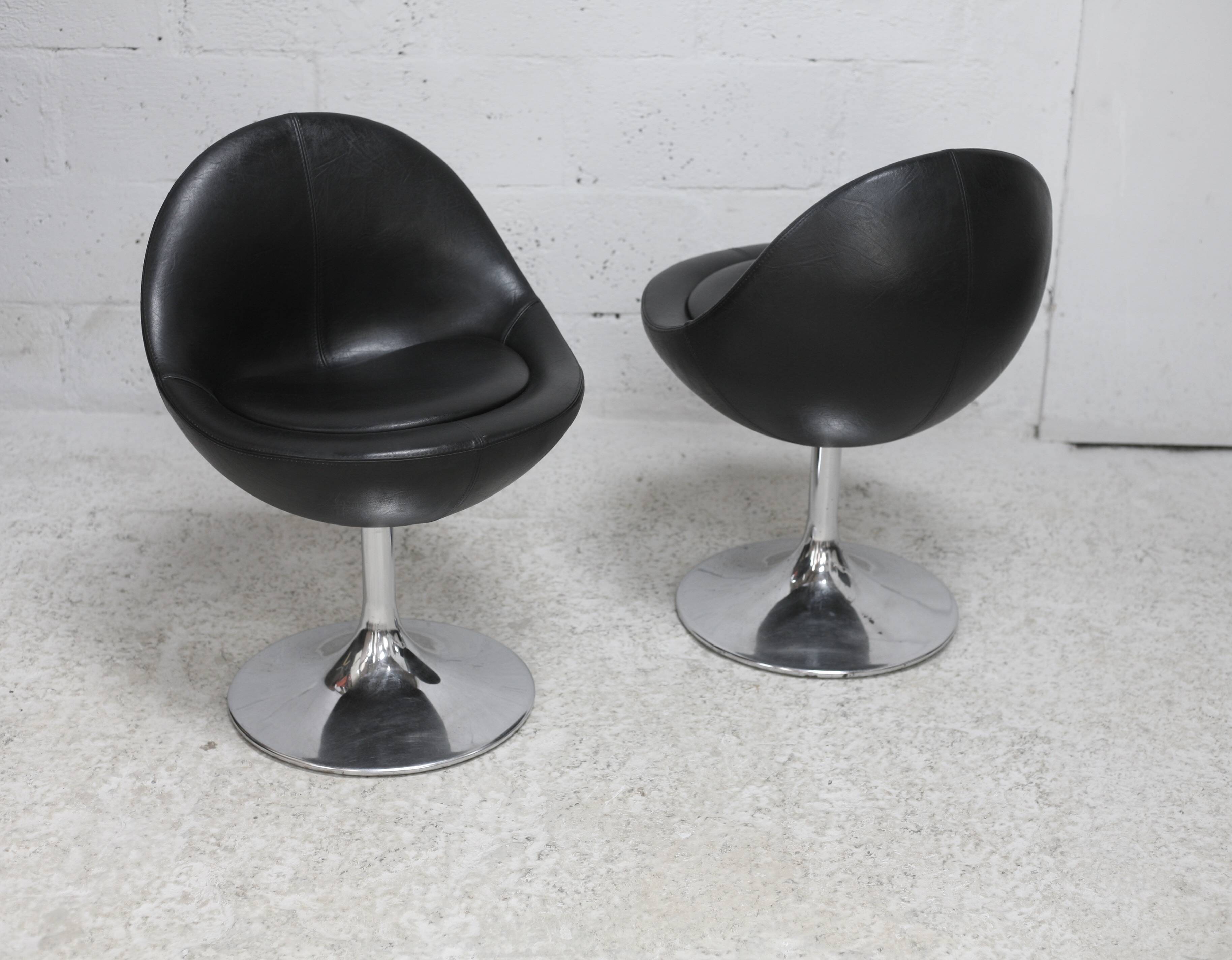 pair of "space age" swivel chairs. Sweden, circa 1965