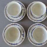 4 cups and saucers & creamer Rouen E. Bourgeois