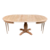 Large extendable round dining table stripped with a central wooden leg 110-198cm.