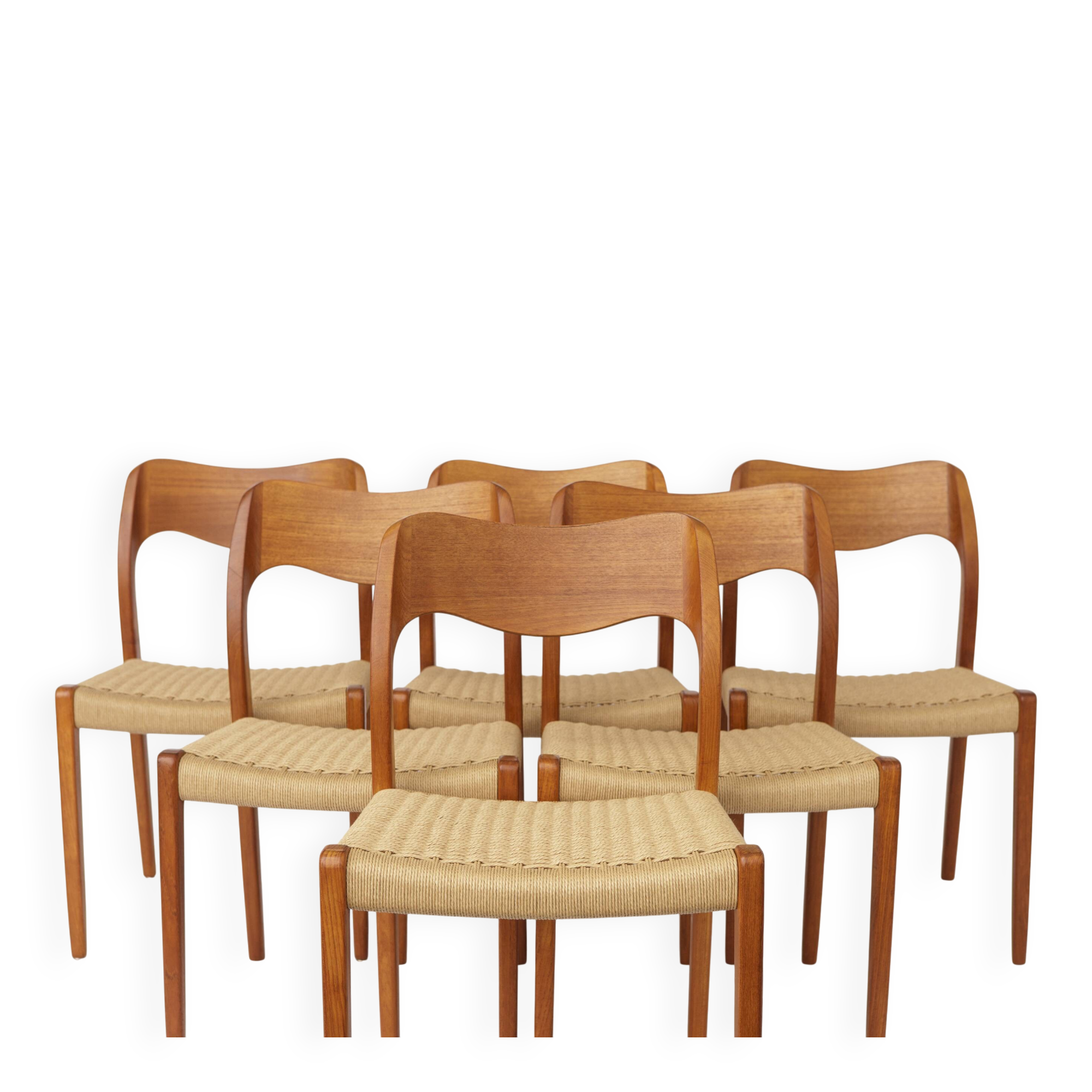 Set of 6 Møller Model 71 Chairs | Danish Modern Teak Dining Chairs | 1960s