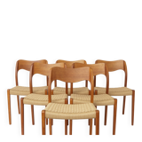 Set of 6 Møller Model 71 Chairs | Danish Modern Teak Dining Chairs | 1960s