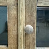Large vintage display cabinet in solid oak (renovated)