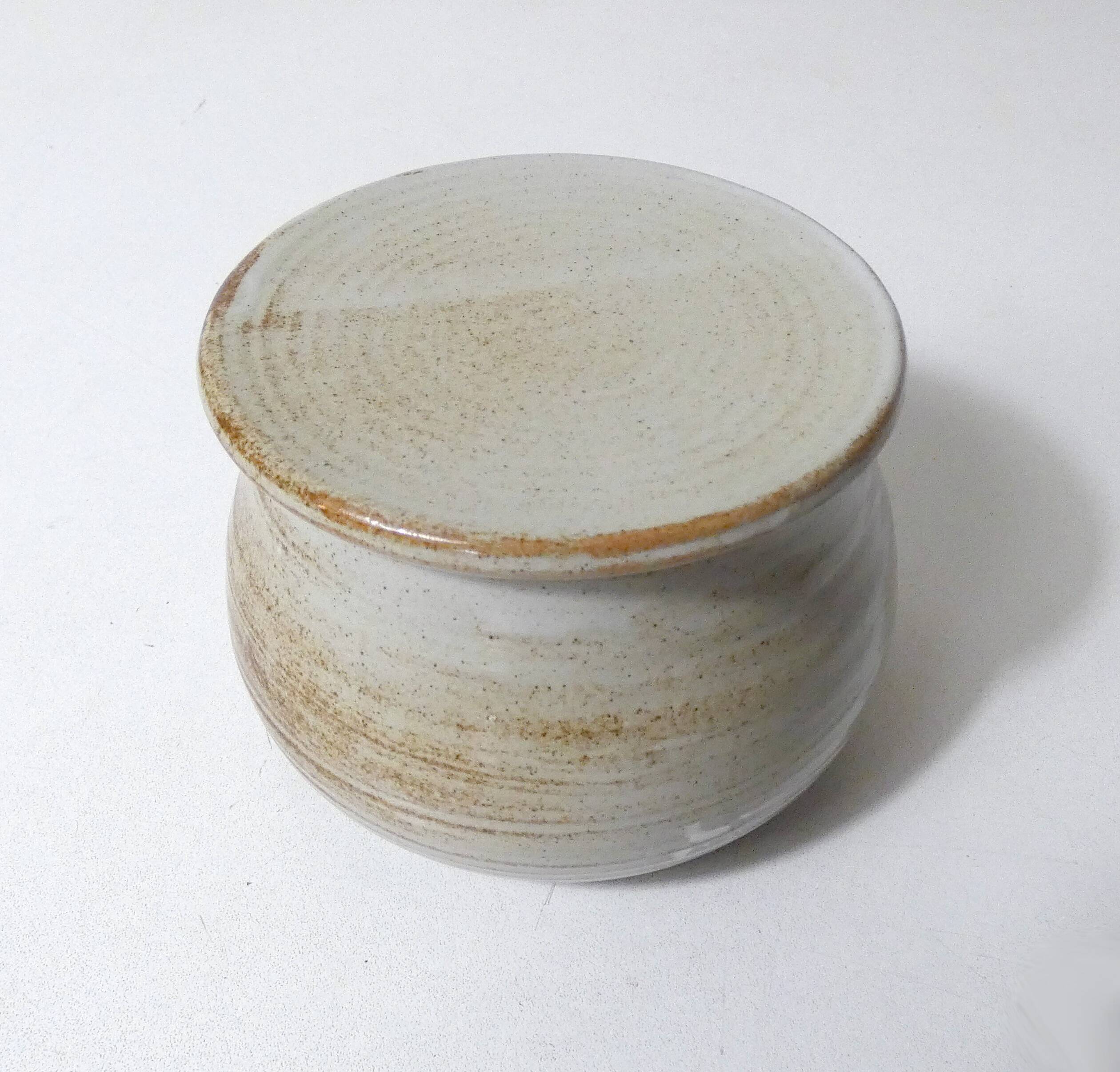 vintage stoneware water butter dish