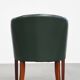 Green Cowhide Leather and Wooden Side / Dining / Desk Chair
