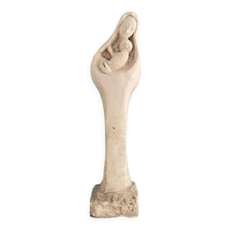 Virgin and child plaster sculpture