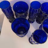 8 verres Pilgrim bleu cobalt
