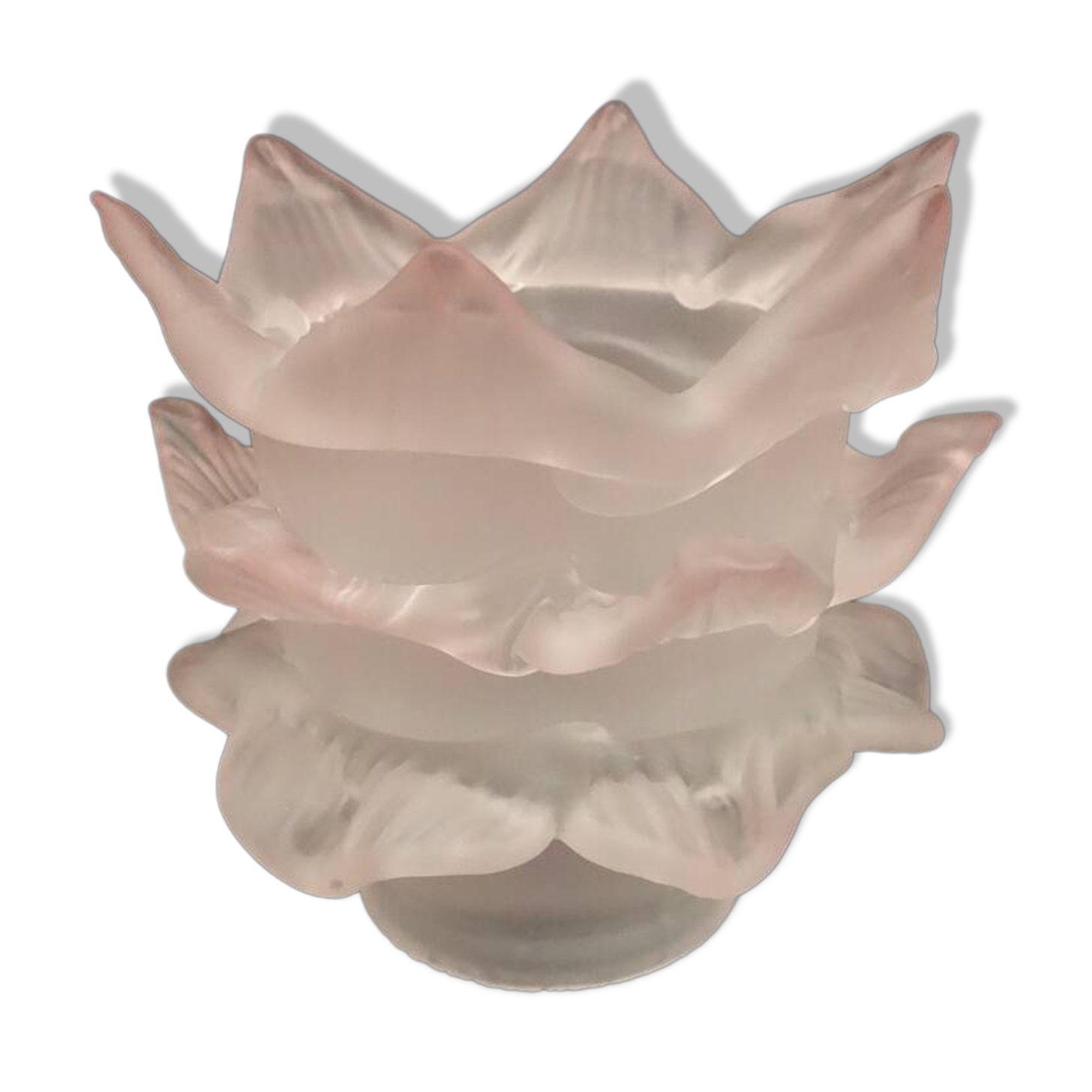 Tulipe en pâte de verre couleur rose pâle