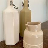 Longwy pitcher, stoneware bottles