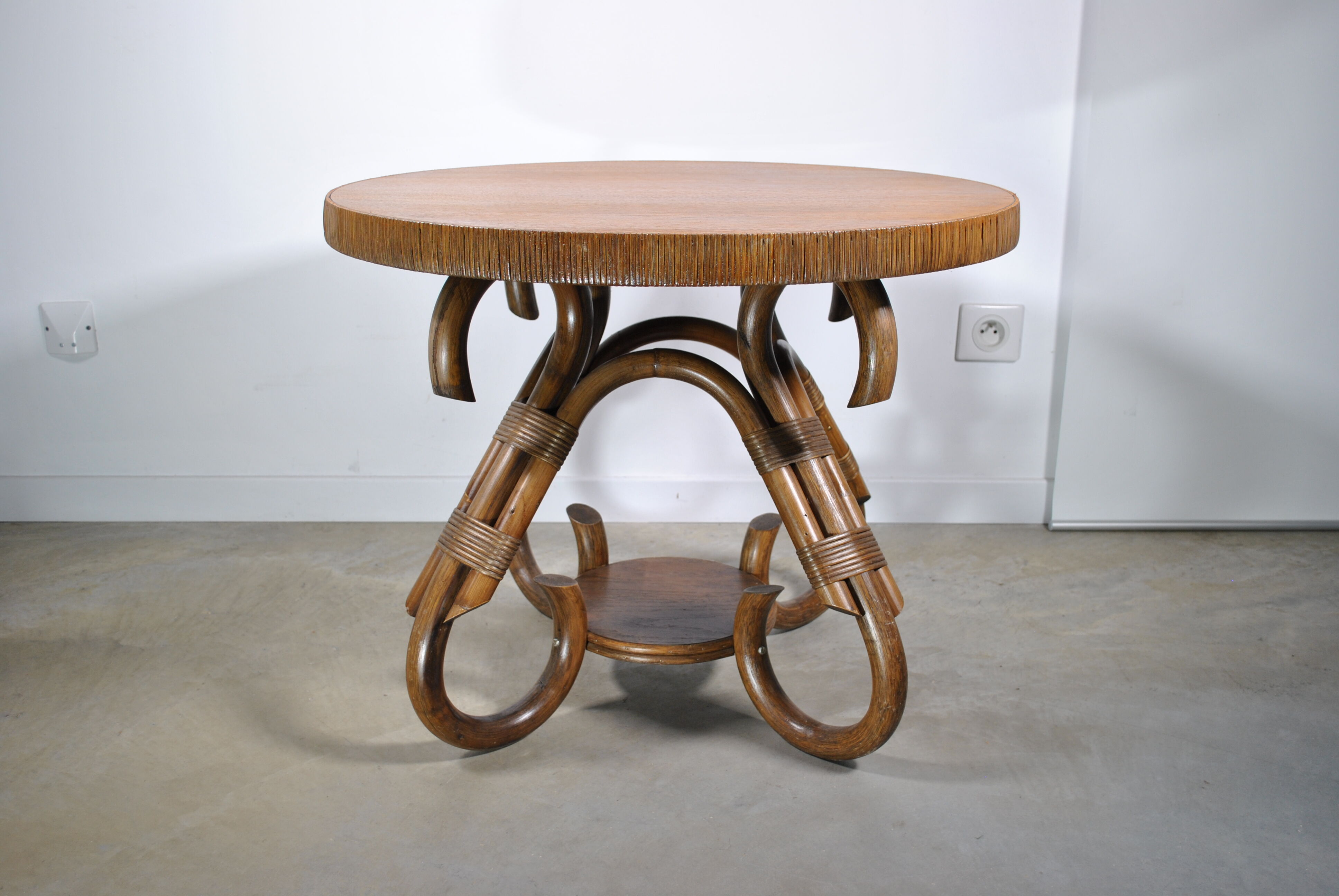 Rattan coffee table year 70