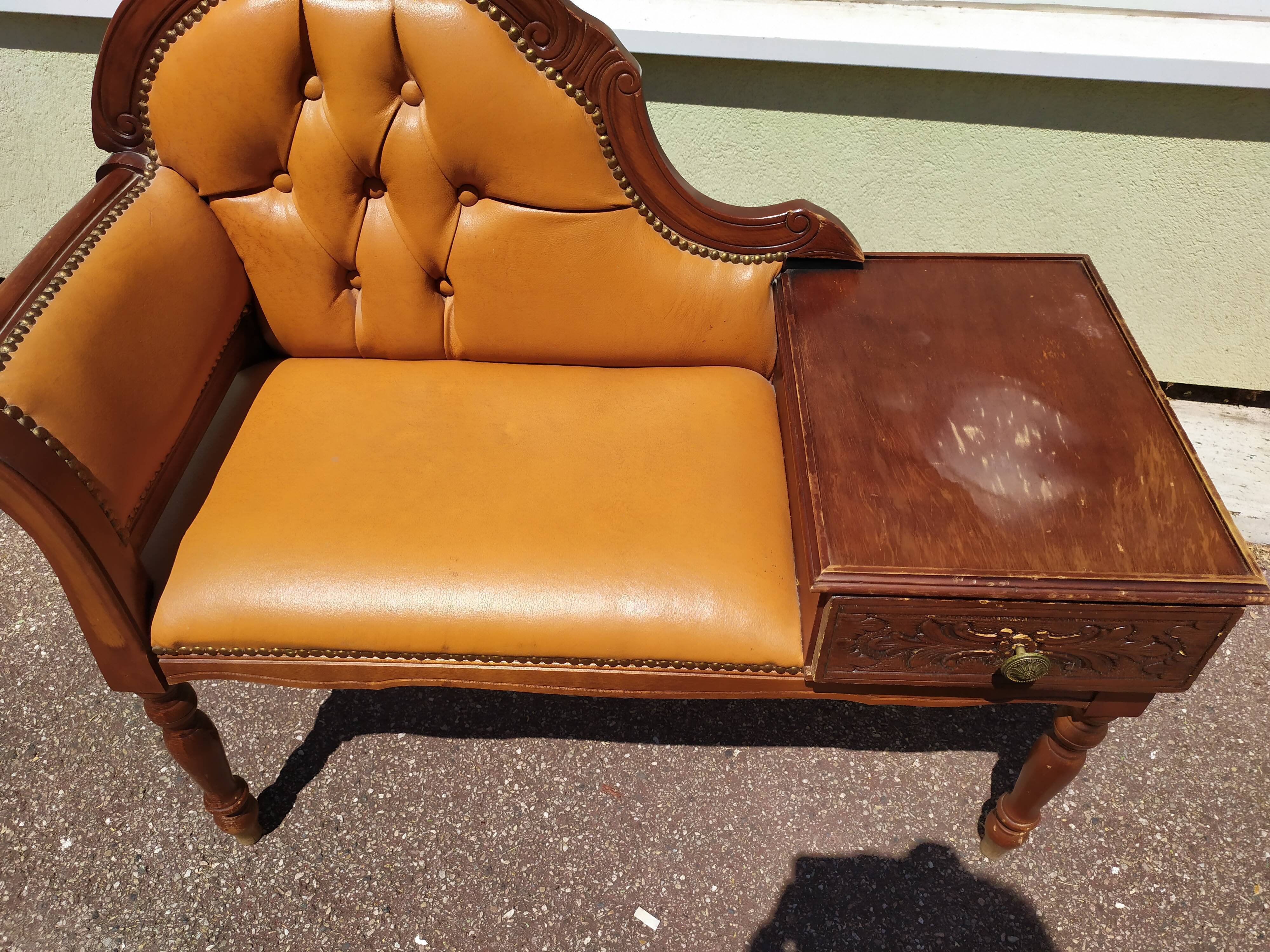 Old phone furniture with seating