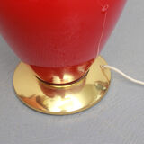 1950s floor lamp in red glass