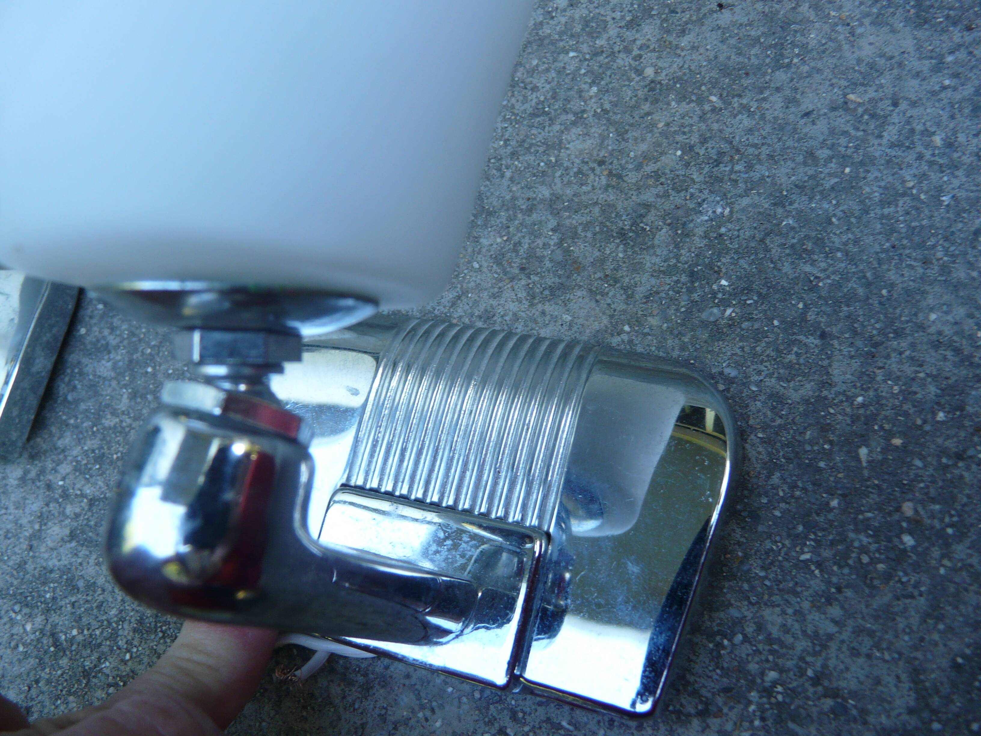 Pair of INDA adjustable white opaline chrome wall lights