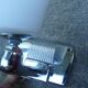 Pair of INDA adjustable white opaline chrome wall lights