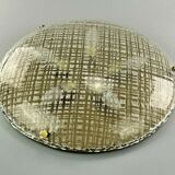 60s 70s lamp light plafoniere flush mount ice glass hillebrand 60s