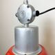 Large Red Painted Industrial Factory Lamp from Elektrosvit, 1960s