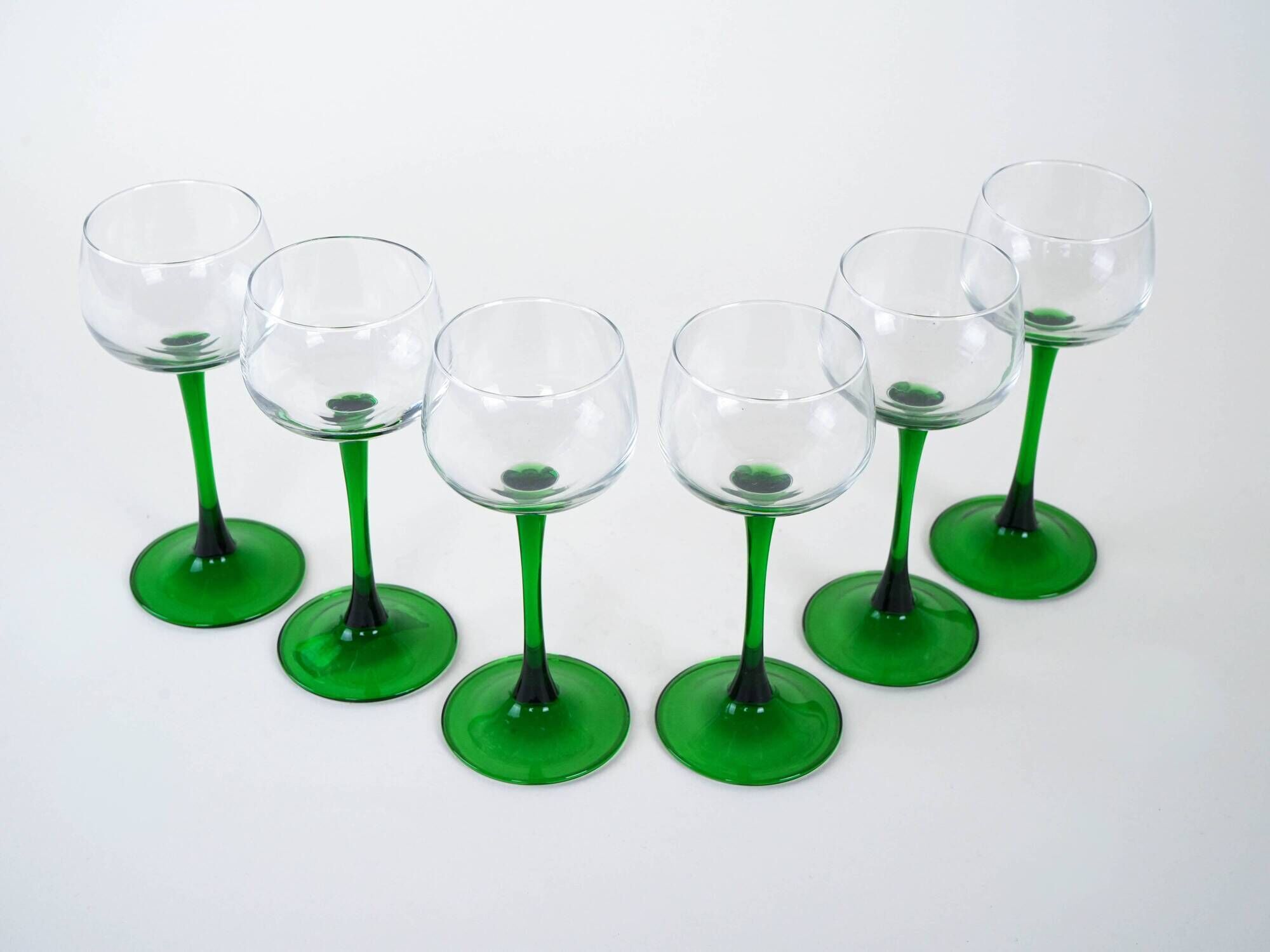 Set of wine glasses, Italian design, 1970s, production: Italy