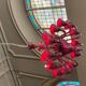 16-light red Murano glass chandeliers