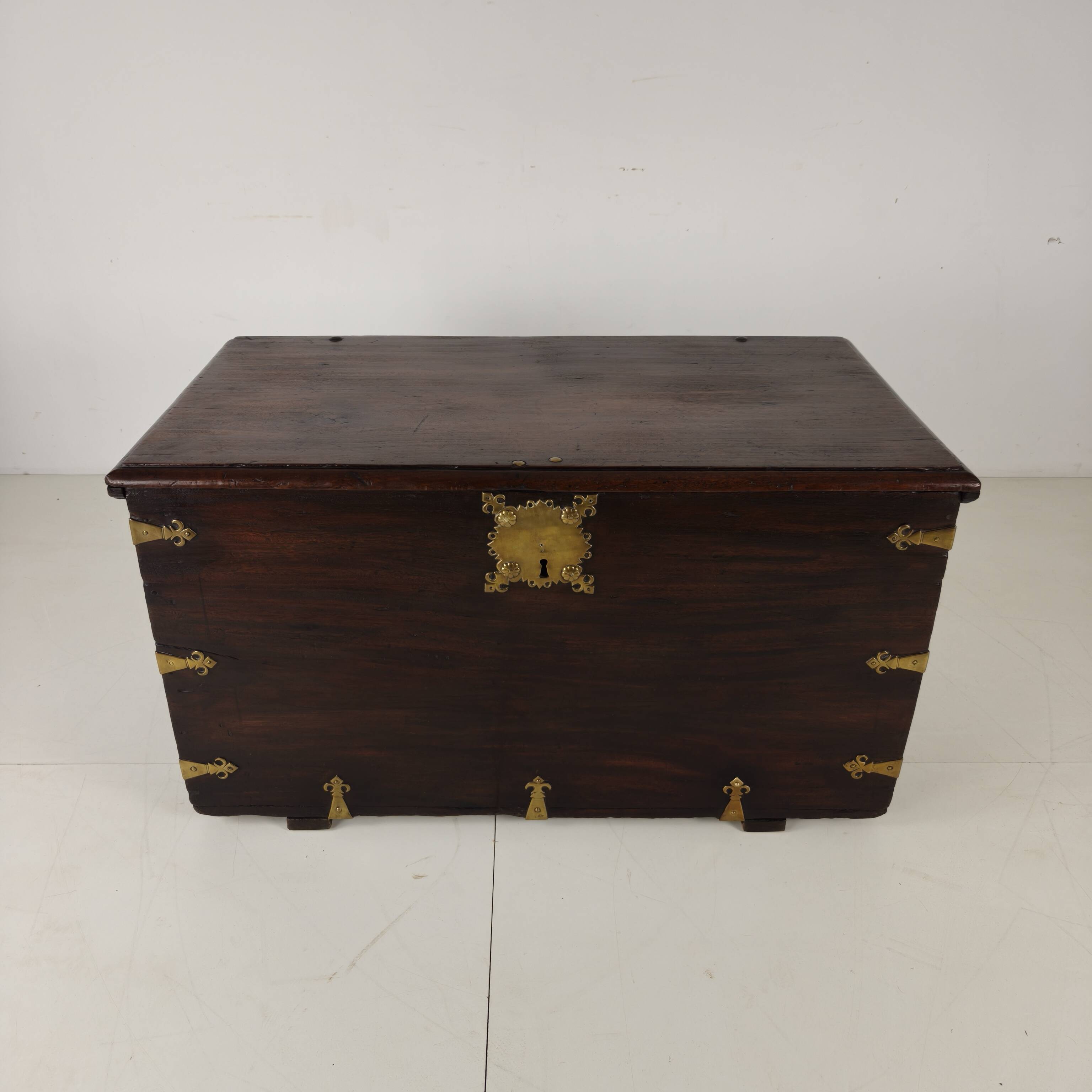 18th Century Dutch VOC Colonial Chest with Brass Mounts