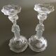 Pair of glass figure candle holders