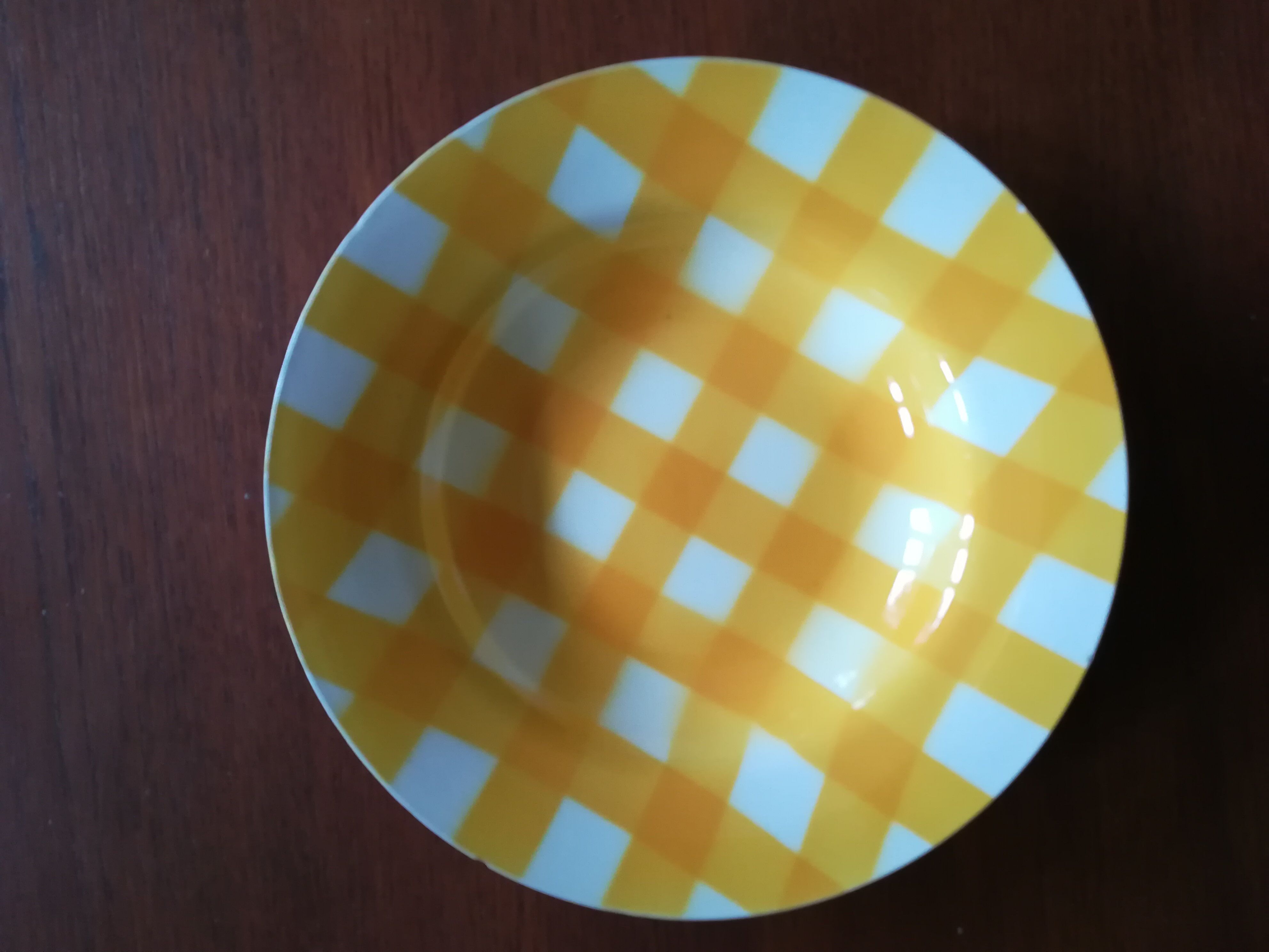 Set of 4 hollow plates Digoin yellow scottish model