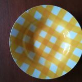 Set of 4 hollow plates Digoin yellow scottish model