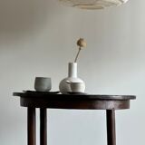 Suspension in rattan and natural japanese linen in the shape of a drop