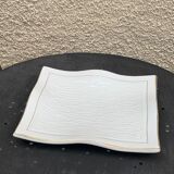 6 white glazed ceramic plates vague design and contemporary patterns