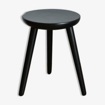 Tabouret bois tripode noir