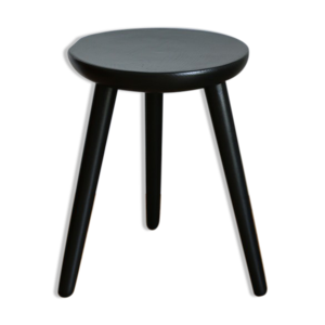 Tabouret bois tripode noir