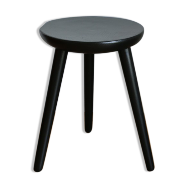 Tabouret bois tripode noir