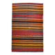Tapis Kilim turc vintage à rayures vertes et oranges 6x9 174x272 cm SK 2311