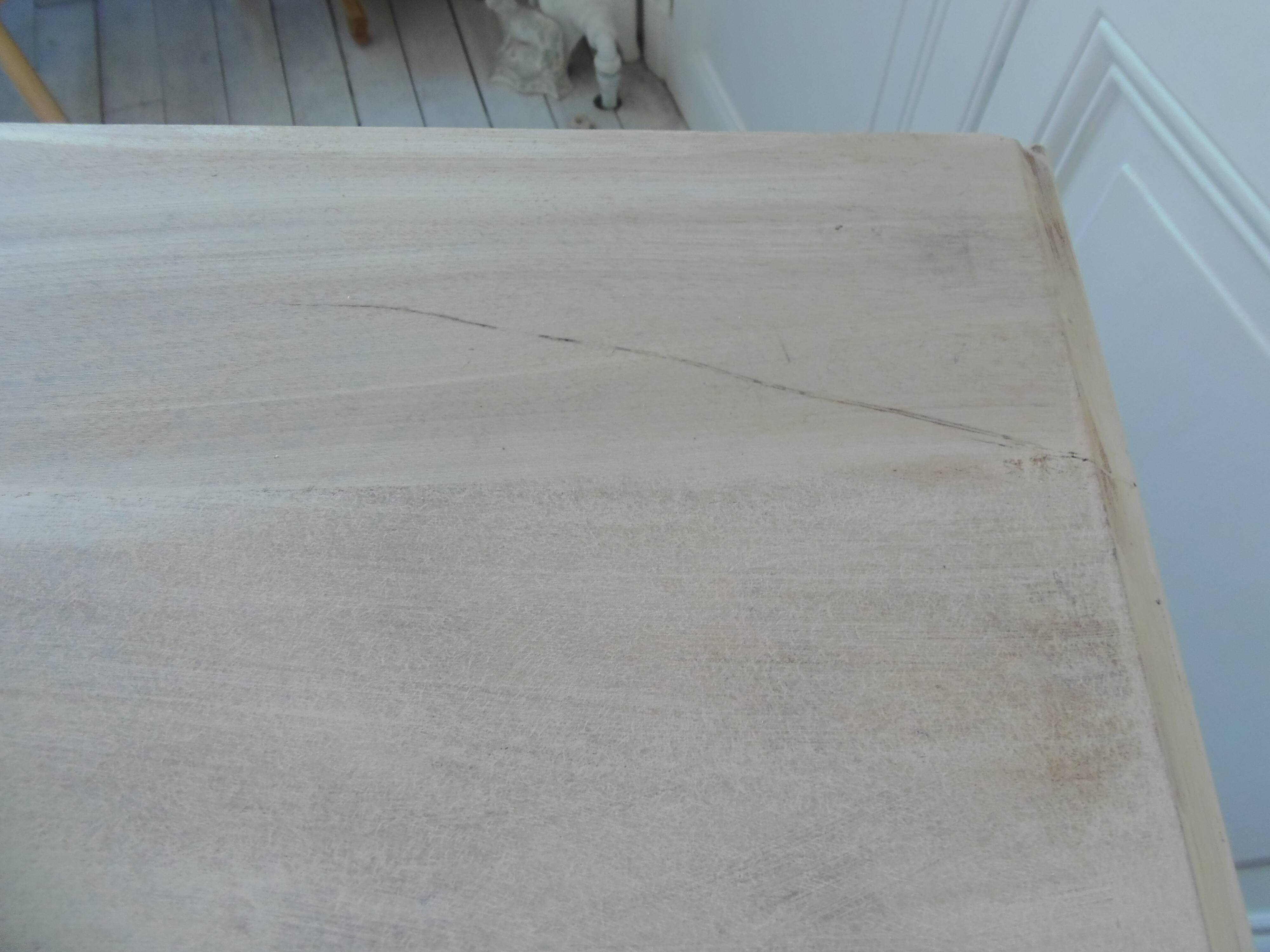 Console, solid walnut table with drop leaves.