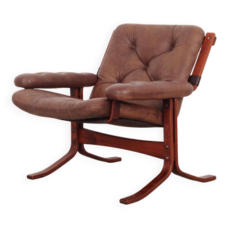 Leather armchair, Norwegian design, 1970s, production: Norway