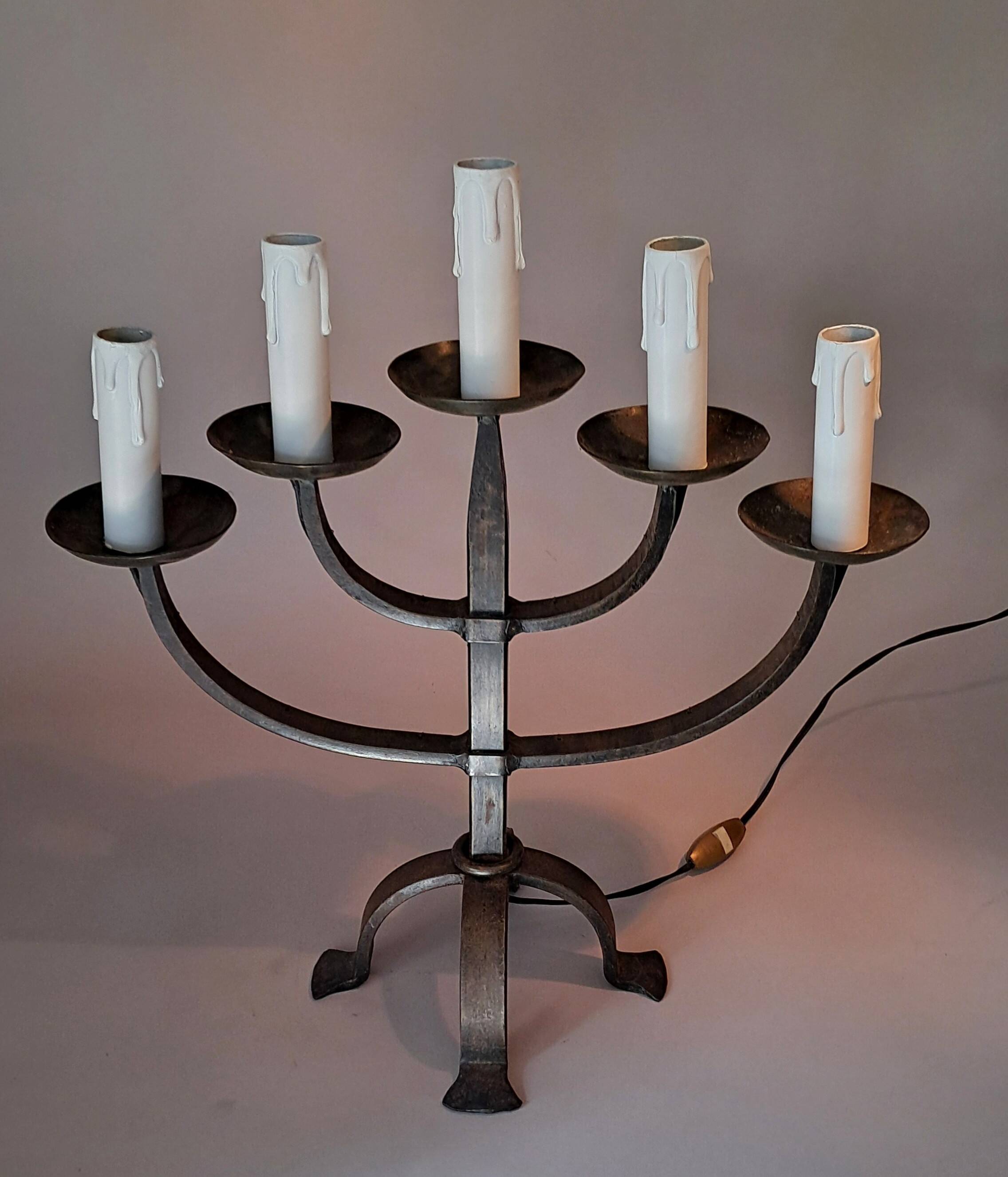 Brutalist 5-light candelabra 1950/1960.