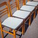 Antique wood table with 4 chairs, wooden table and formica, stepped foot table with extensions, 50's