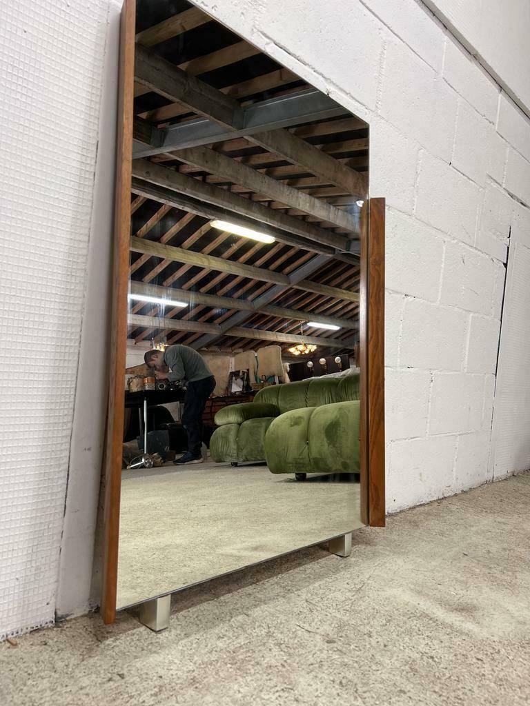 vintage mirror with wood accent