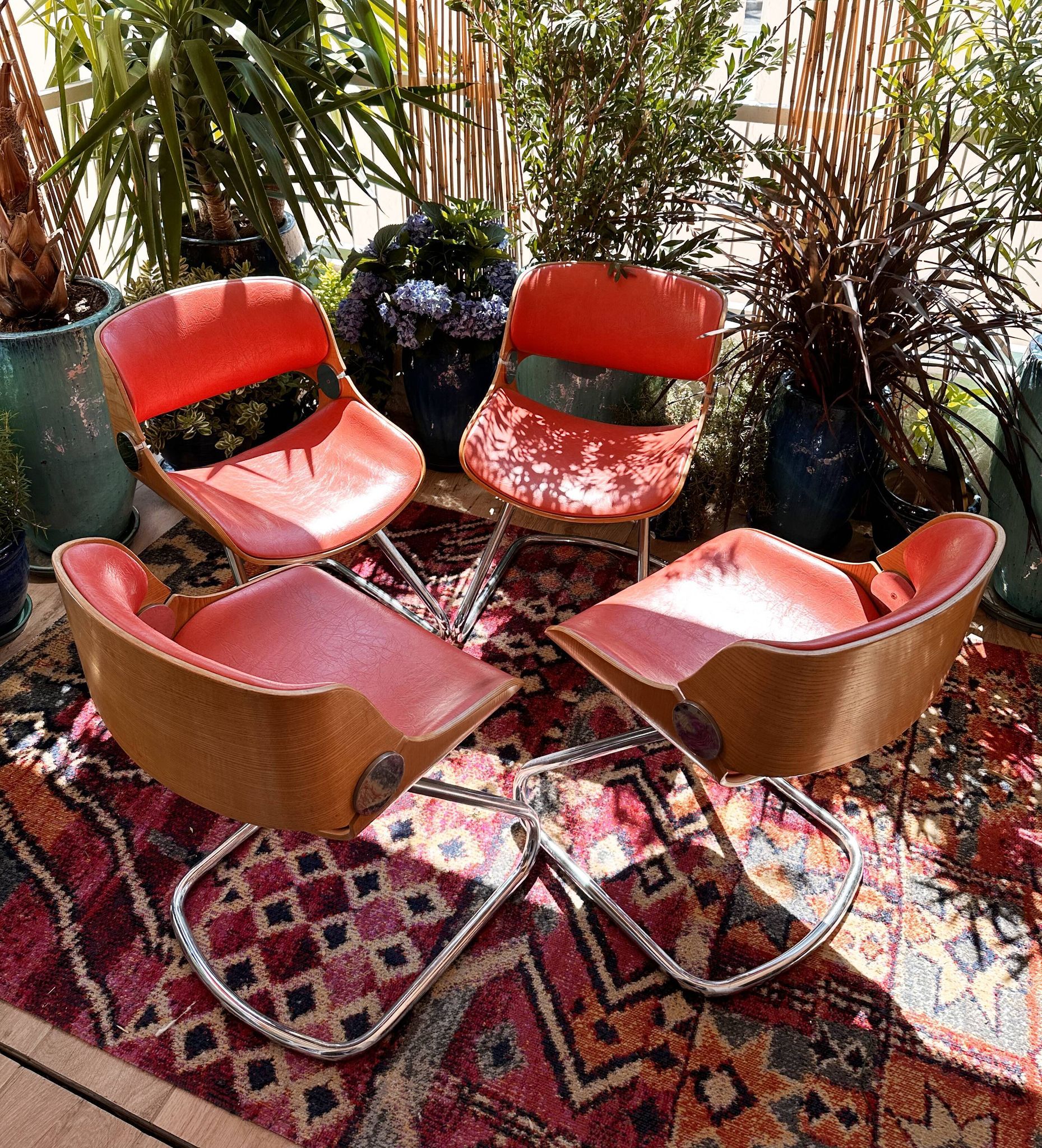 Suite of four space age chairs, 60s