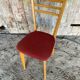 Vintage Scandinavian Chair Beech + Red Fabric Seat 60s