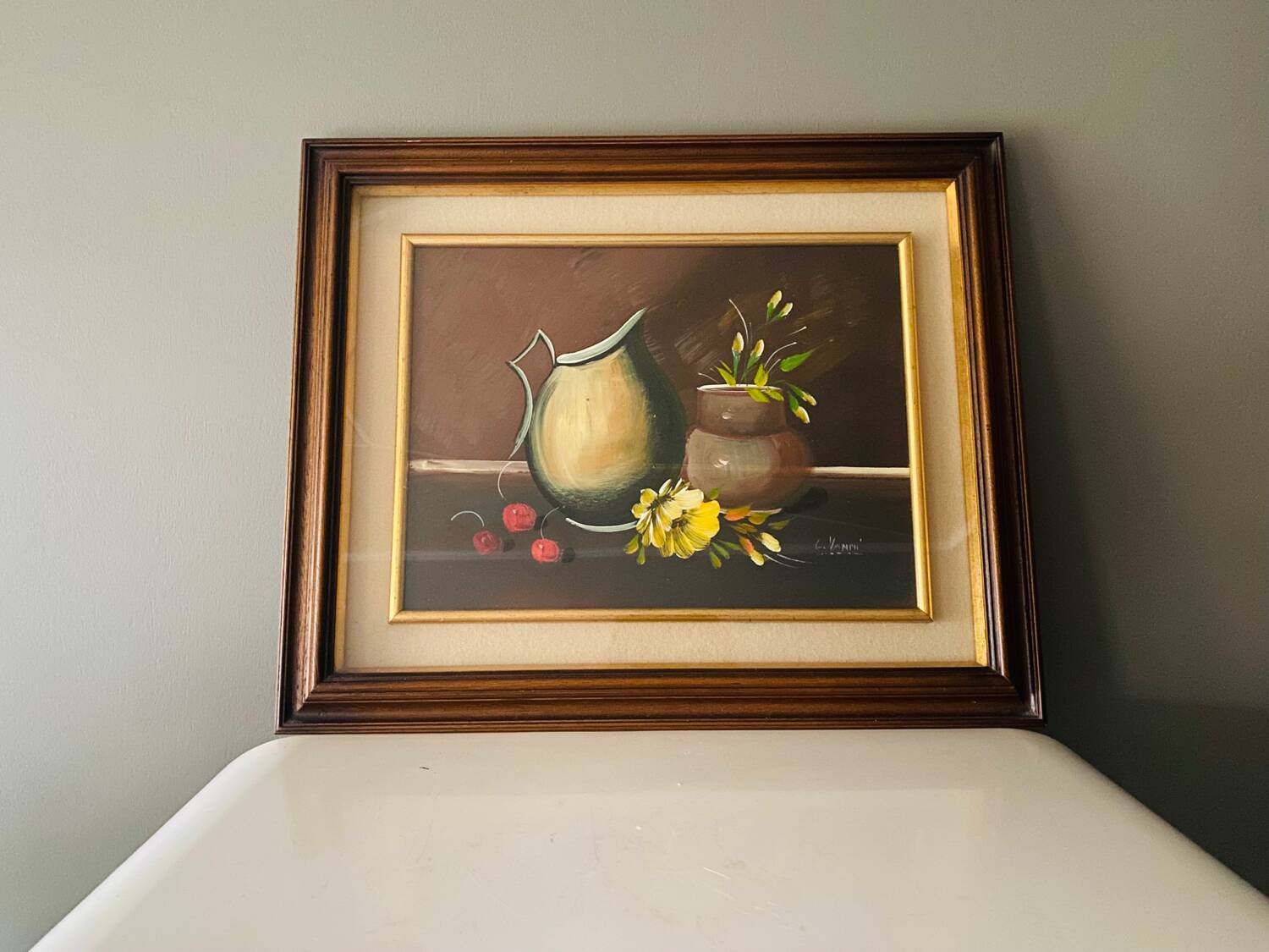 Still life painting signed Vanni