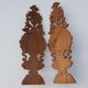Pair of mountain appliques Savoy vintage painted wood