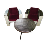 Set f 2 vintage club chairs and table