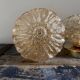 Set of two vintage amber glass wall lights