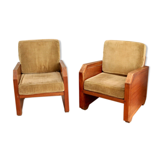 Pair of art deco armchairs