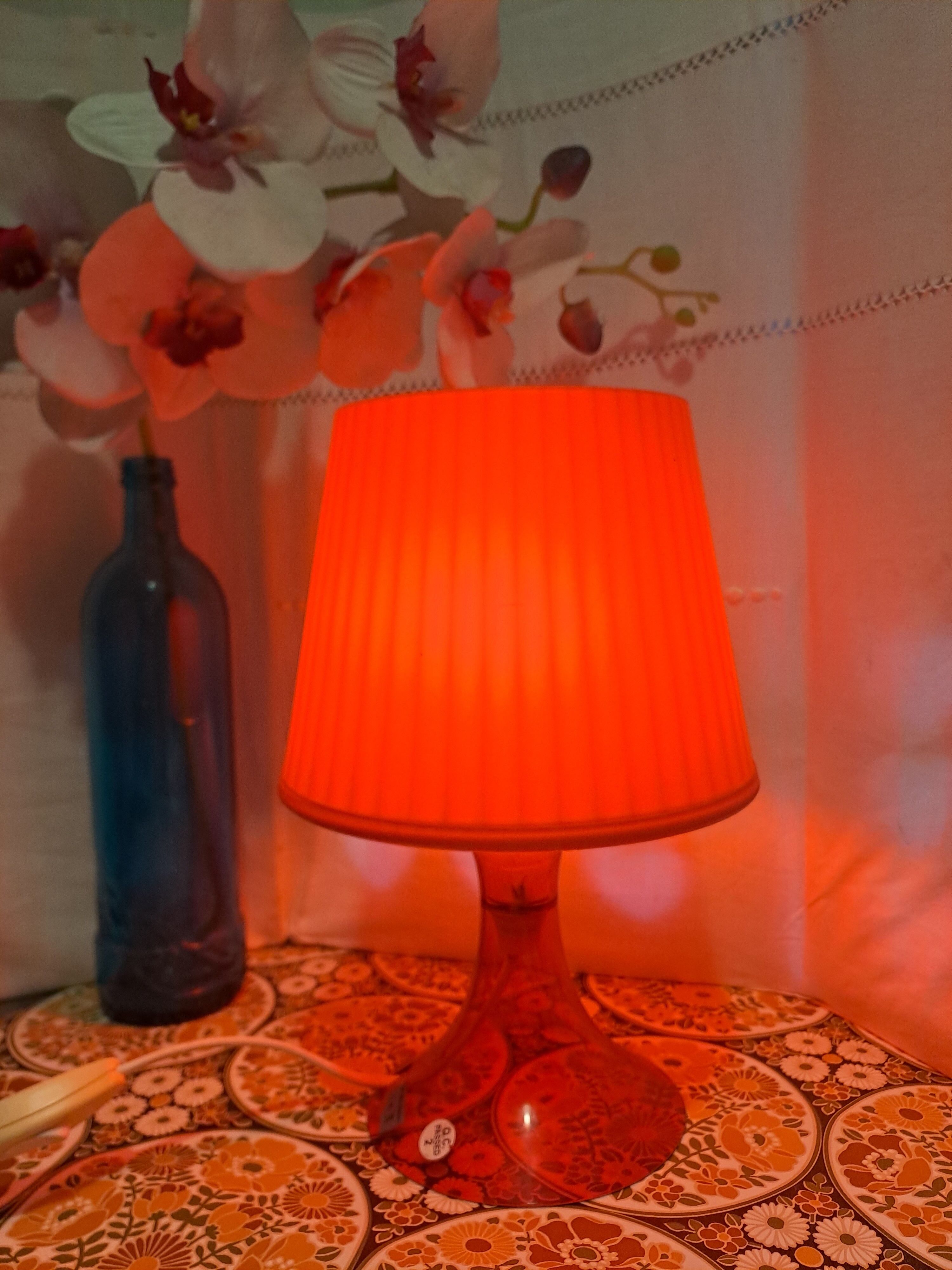 Red bedside lamp Ikea sweden 90 model lampan style 70 years POP