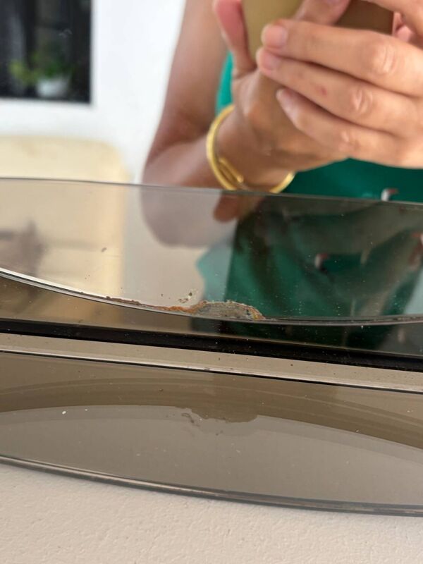 Miroir en verre fumé années 70 Fontana Arte