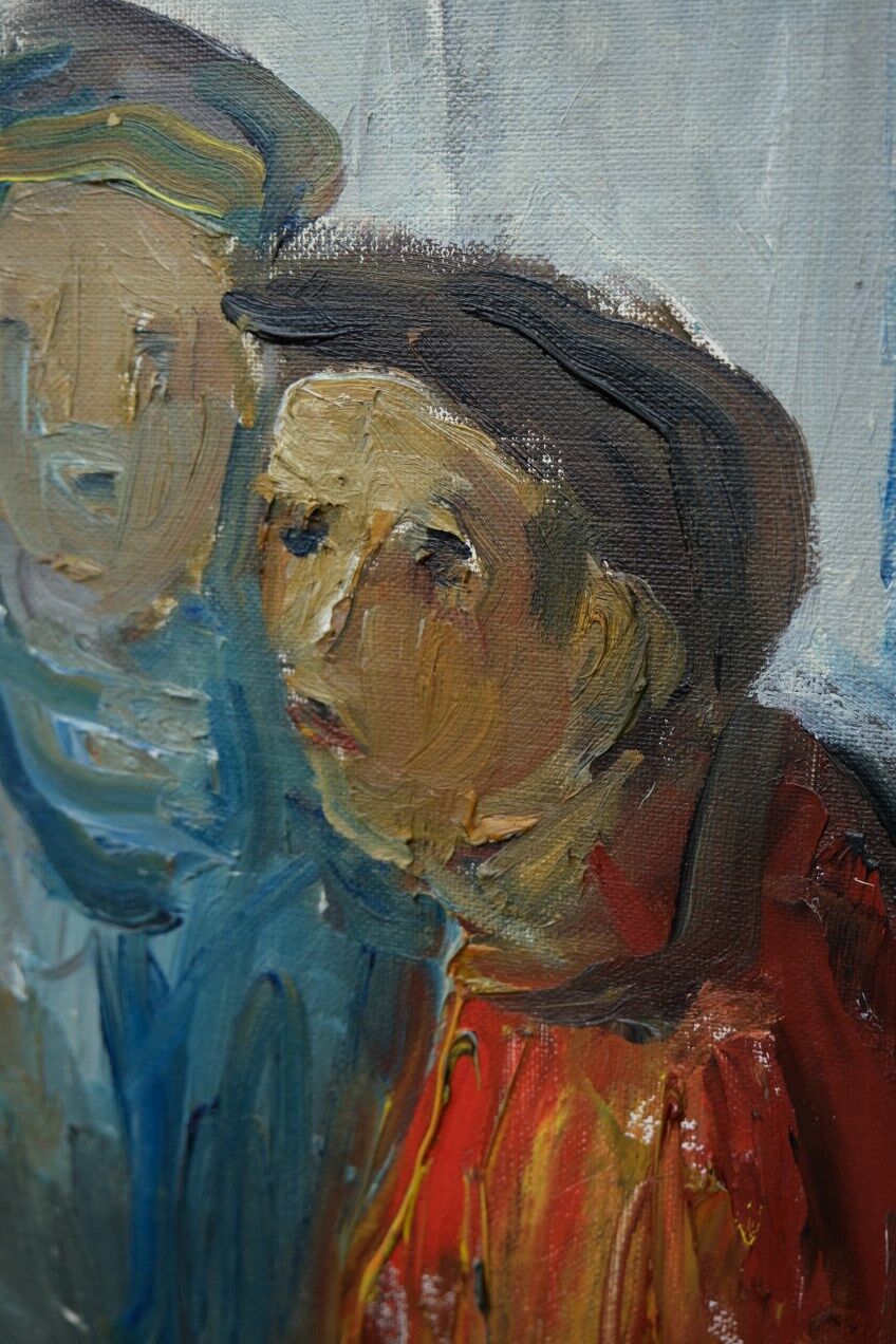 Fishermen, 1960s, oil on canvas, framed, Einar Emland (1916-1994)