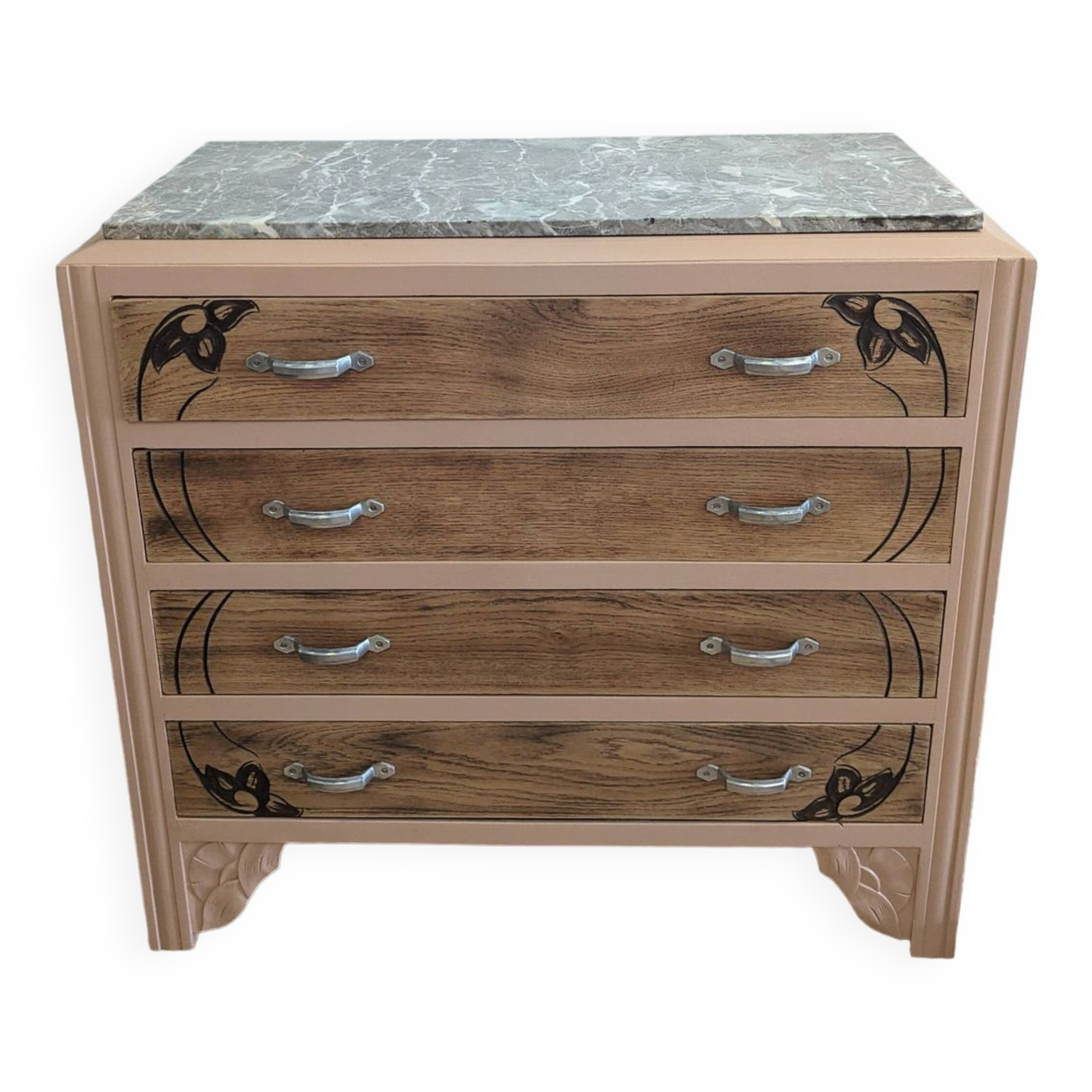 Art deco chest of drawers vintage rosewood marble