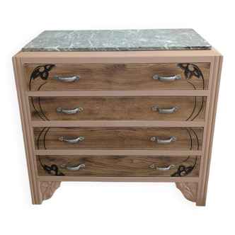 Art deco chest of drawers vintage rosewood marble