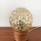 Vintage wooden lamp and glass globe